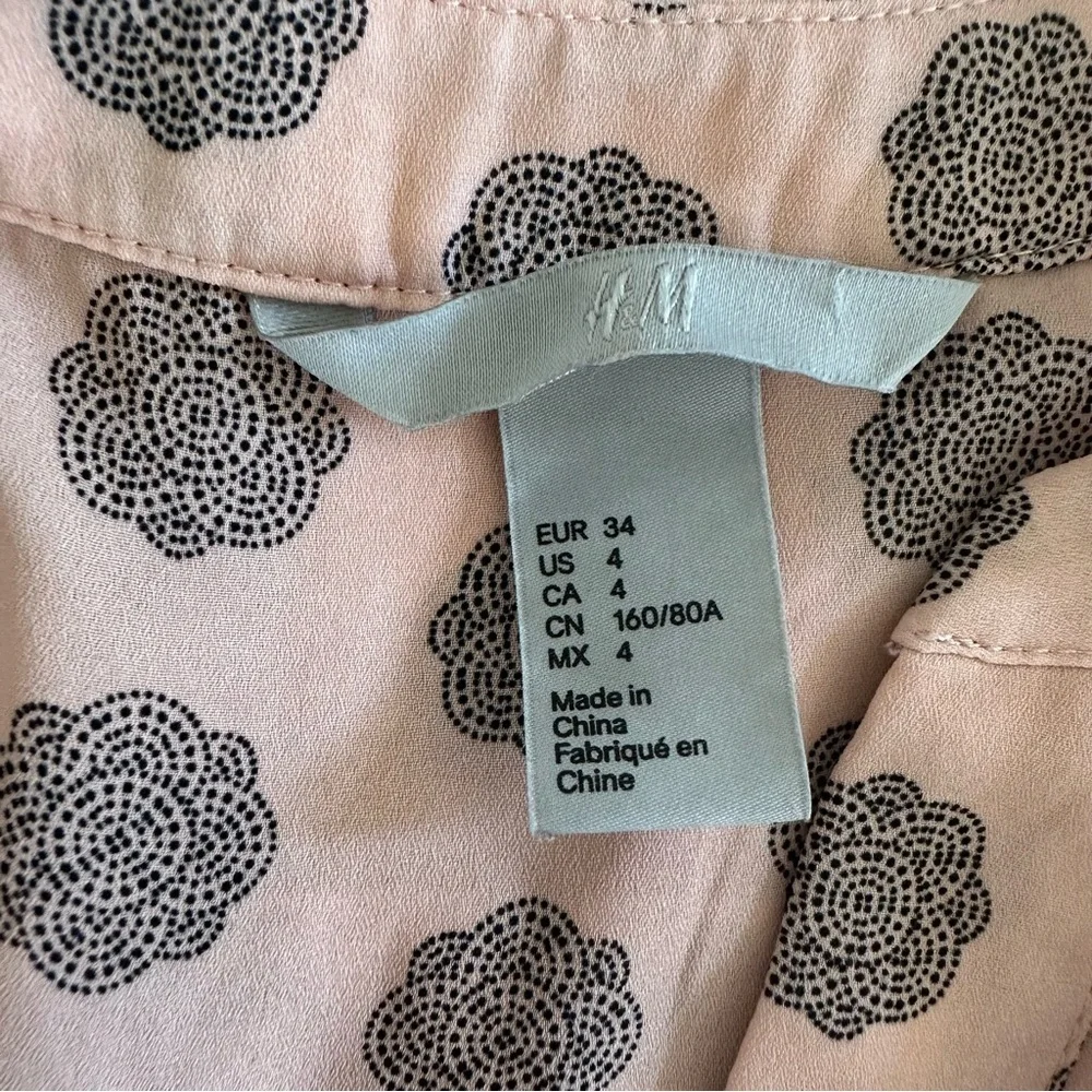 H&M Pink and Black Shirt Dress Sleeveless V-neck Fully Lined Size 4 - Picture 3 of 9